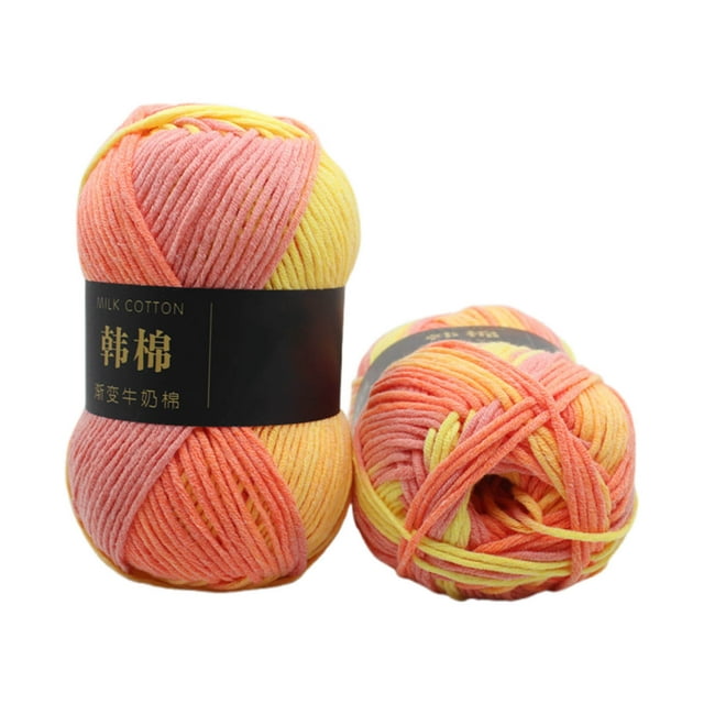 Hilo para el Ganchillo, Colorido Tejer a Mano 50G Tejer el Ganchillo Leche Suave Bebé Lana de Algodón Hilo, Piel para Hacer Sombreros Bufandas Bolsas Suéteres, Hilo para Tejer