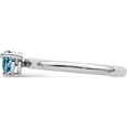 thumbnail image 4 of Sterling Silver Rhodium-Plated Polished Ls Blue Topaz & White Ring (Size 8) Made In Thailand qr7421bt-8, 4 of 5