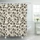 thumbnail image 1 of Cortina de ducha ABPHQTO de hoja negra con Patrones florales en flor blanca 165x180 cm, 1 of 2