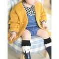 thumbnail image 3 of Spring hue Baby Girl Warm Sweater Knitted Bubble Ball 3D Pom Cardigan Coat, 3 of 6