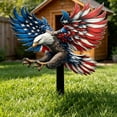 thumbnail image 6 of Leutsin Metal Rooster Decor, Vintage Chicken Outdoor Statue with Stake, Weather Resistant Standing Rooster Sculpture for Garden, Patio, Lawn, Backyard, 4th of July Independence Day Home Decor, 6 of 7