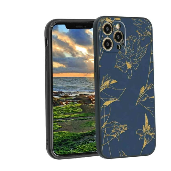 Gold-Smart-Cover-For-143 Phone Case, Degined for iPhone 12 Pro Case Men Women, Flexible Silicone Shockproof Case for iPhone 12 Pro