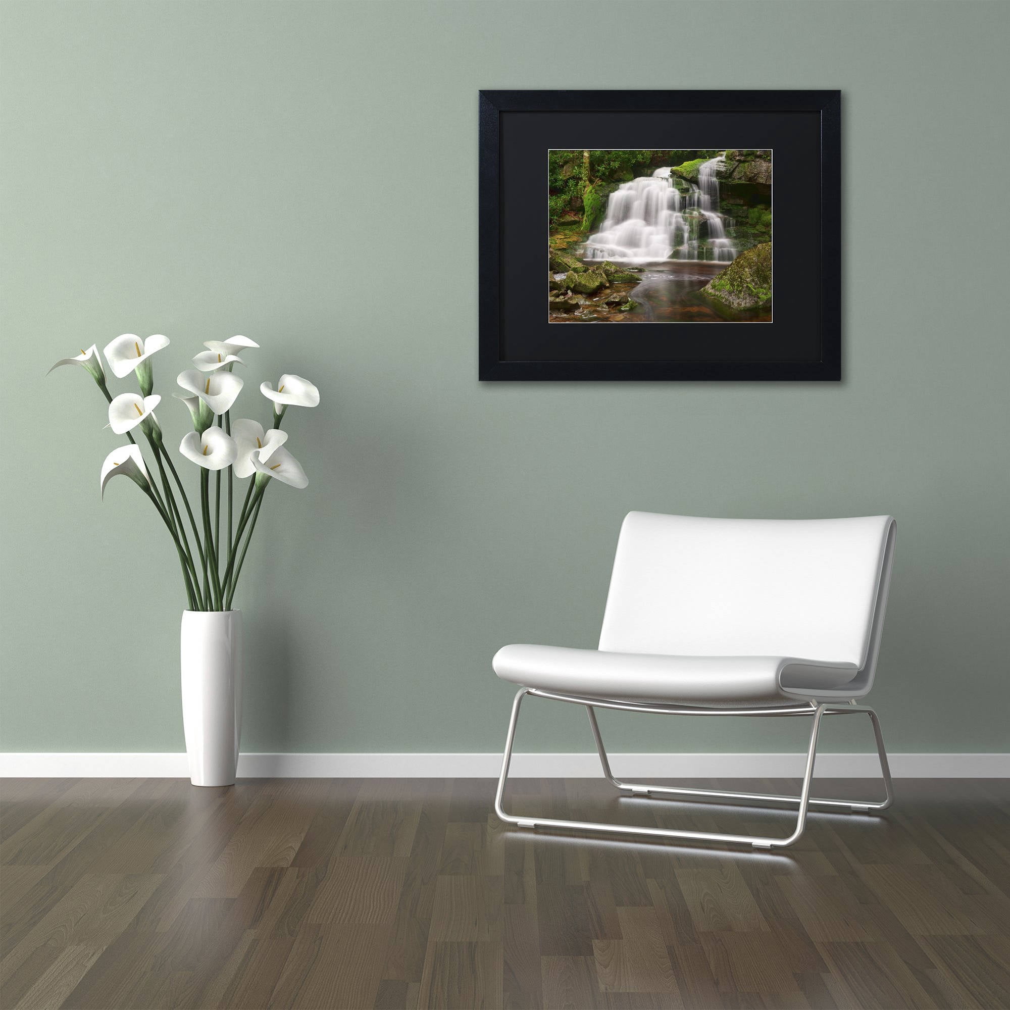 Trademark Fine Art 'Elakala Falls' Canvas Art by Michael Blanchette Photography, Black Matte, Black Frame