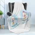 thumbnail image 4 of Gender Reveal Soft Flannel Fleece Throw Blanket, Girl and Boy Babies in Bath with Bubbles Duck Toddler Picture Print, Cozy Plush for Indoor and Outdoor Use, 70" x 90", Multicolor, by Ambesonne, 4 of 5