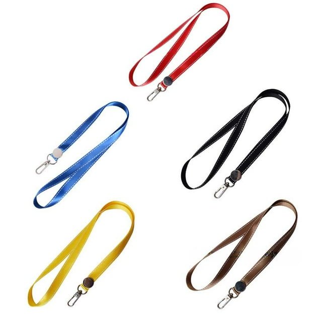 Nylon Tags Lanyard ID Card Name Ribbon Holder with Neck Strap Phones Webbing Holder Metal Buckle Keychain Rope for Business Event Blue