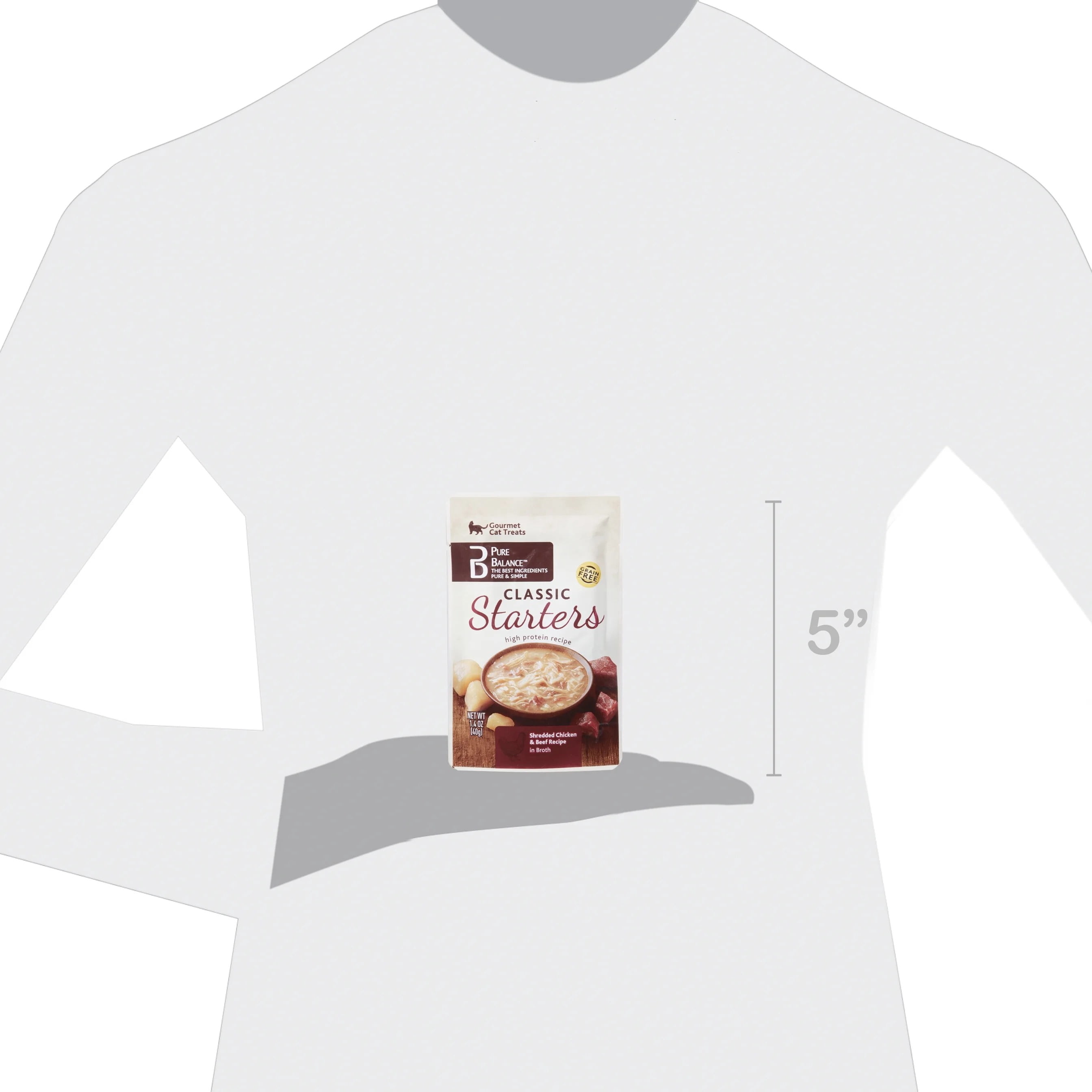 Pure Balance Classic Starters Shredded Chicken & Beef Recipe in Broth Gourmet Cat Treats, 1.4 oz