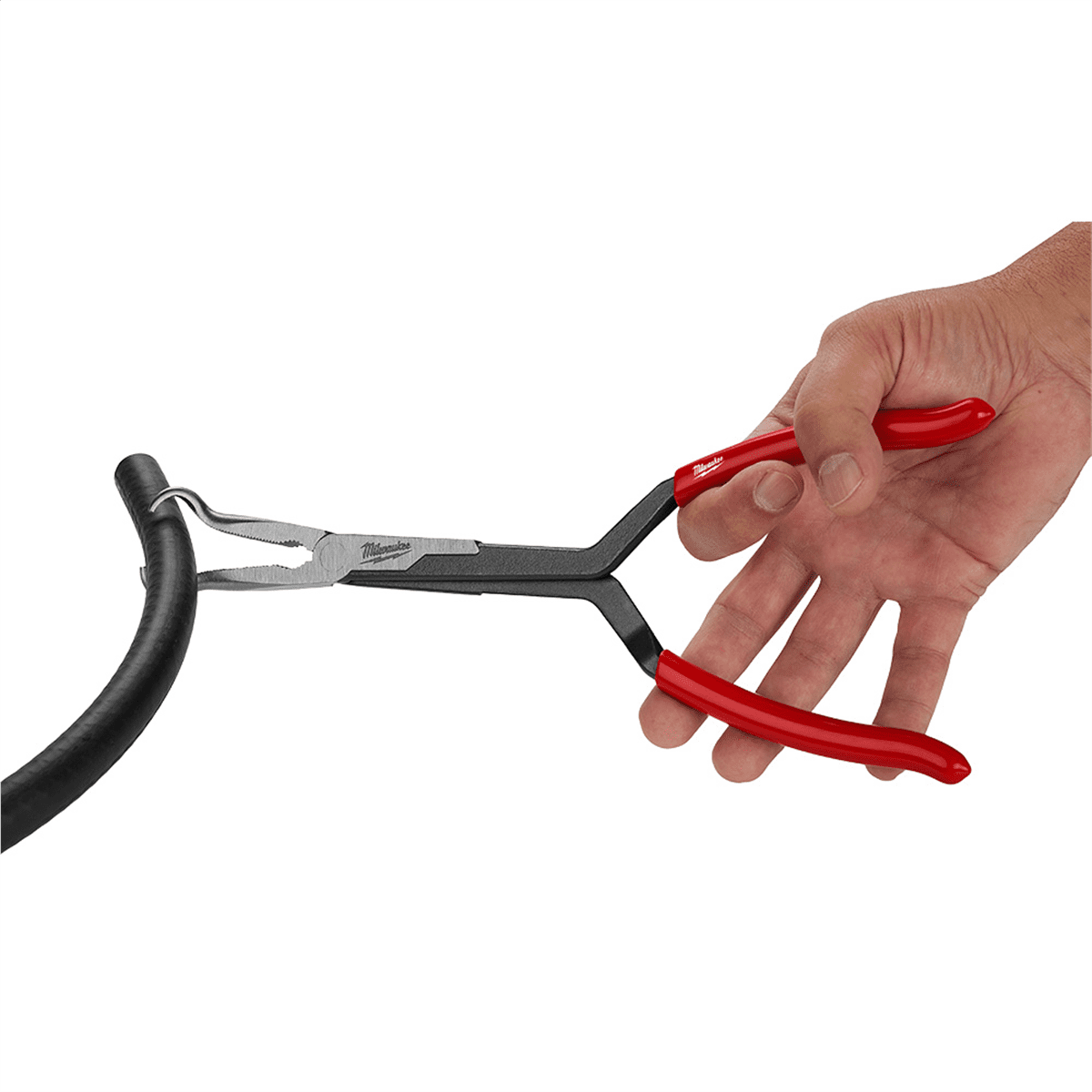 Milwaukee 48-22-6563 Long Needle Nose Pliers Set with Hose Grip and Slip Resistant Grip (3-Piece)