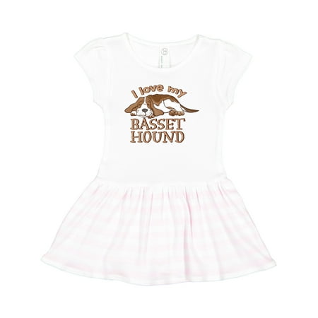 

Inktastic I Love My Basset Hound Gift Toddler Girl Dress