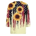 thumbnail image 5 of 4th of July Shirts Women Plus Size 3/4 Sleeve T Shirts Casual Red White and Blue Print Tops USA 250th Anniversary Celebration Party Pullover Independence Day Patriotic Crew Neck Blouses Sky Blue L, 5 of 6