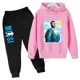 thumbnail image 4 of Conjunto de sudadera con capucha y pantalones deportivos para niños de otoño e invierno, conjunto deportivo de dos piezas para niños y niñas, ropa para bebés con estampado de Messi, 4 of 4