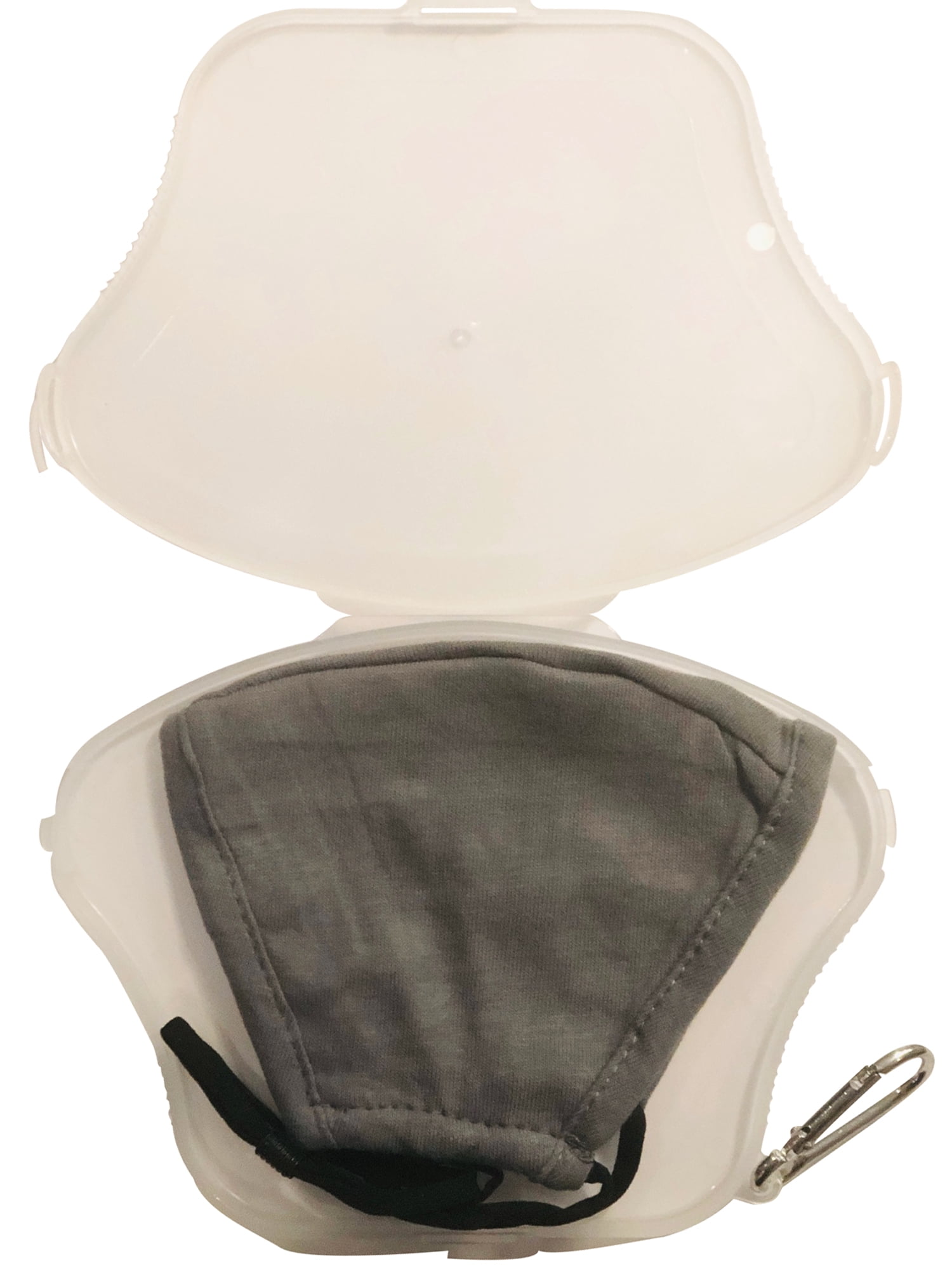 DSCover Face Mask Holder Clear Plastic Storage Case with Keyring and Lanyard 3 Pack