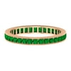 1 CT Channel Set Lab Created Emerald Eternity Band Ring,14K Rose Gold, Size:US 12.00