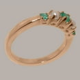 thumbnail image 3 of LBG British Made 9k Rose Gold Natural Emerald & Cultured Pearl Womens band Ring - 33 size options - Size 7.75, 3 of 6