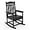 Black, variant on VINGLI Outdoor Rocking Chair, HDPE Rocking Chair with Higher Backrest, Patio Rocker with Ergonomic Design, All Weather Rocking Chair for Garden, Yard, Balcony, White