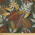 thumbnail image 2 of Ambesonne Autumn Fabric by the Yard Microfiber, Tropic Leaves in Earth Tones, 3 Yards, Dimgray and Multicolor, 2 of 2