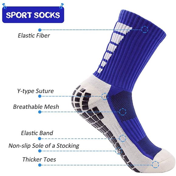 3 Pairs Non Slip Hospital Socks, Anti Slip Non Skid Slipper Hospital Socks with grips for Adults Men Women Elderly