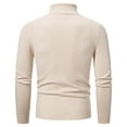 thumbnail image 4 of Men's Solid Color High Collar Sweater Knit Pullover Warm Base Layer for Casual and Office Wear, Perfect for Winter and Christmas,Beige,2XL, 4 of 4