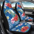thumbnail image 3 of ZIATUBLE Vintage Flower Print Front Seat Cover Set Sea Turtle Cars Front Seat Protectors Cover 2 Piece Auto Interior Accessories Dust Resistant Vehicle Seat Protectors Fit for Car Truck SUV, 3 of 7