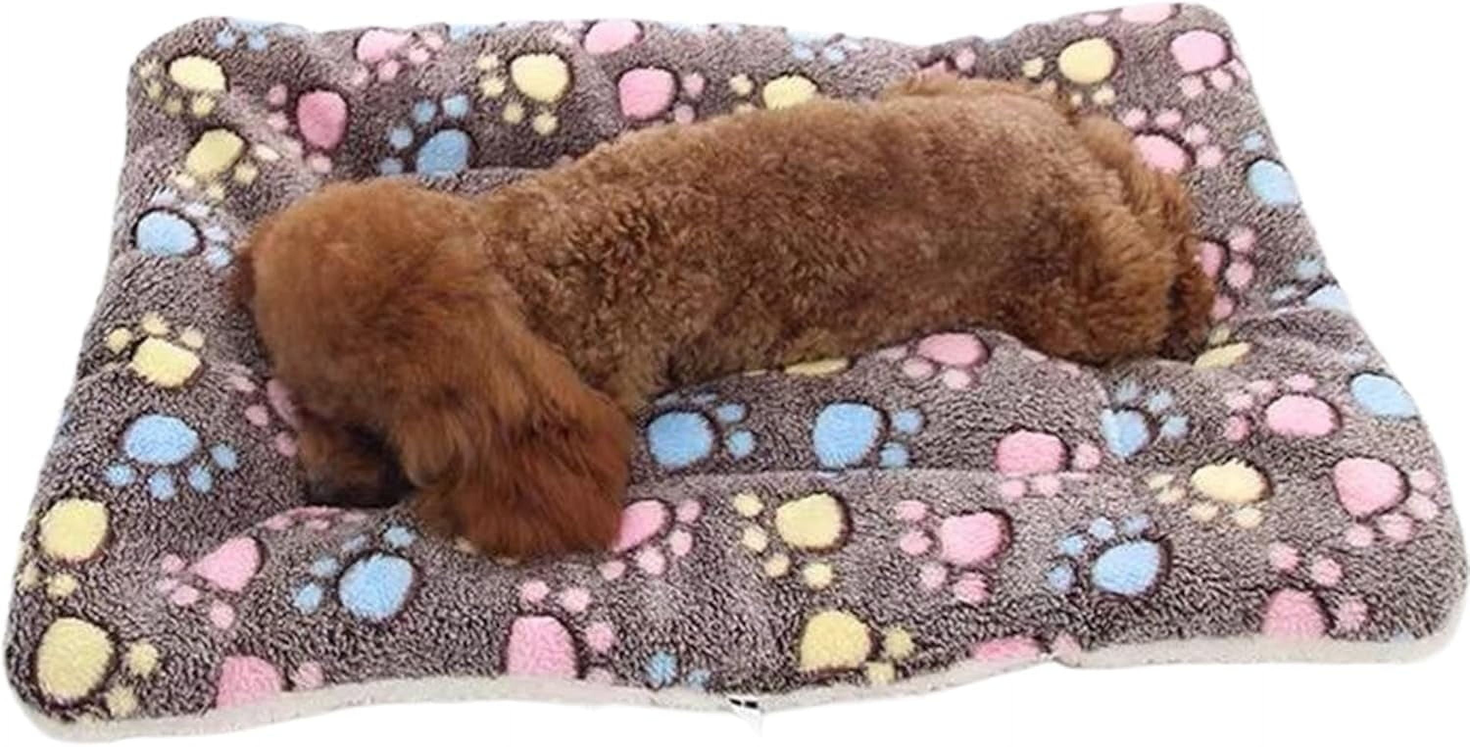 Cozy Calming Cat Blanket Dog Blanket: 5 Sizes Flannel Cloth Self Warming Cat Mat, Ultra Soft Pet Beds for Small Medium Large Pet Dogs, Reversible Fleece Dog Crate Kennel Mat Cat Bed Liner (D, M)