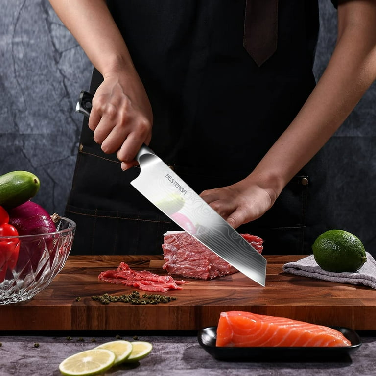 6pcs Chef's Knife Santoku Kitchen Knife Sharp Meat Cleaver Thinly