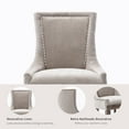thumbnail image 3 of Dining Chairs Set of 8, Kitchen & Dining Room Chairs, Fabric Upholstered Dinning Chairs, Sillas De Comedor, Nailhead Trim, Wood Legs (Beige, 8 Pcs), 3 of 11