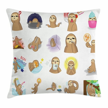 Gratuit Images Sloth Throw Pillow Cushion Cover Set Of Manga Style Sloth actualisé salutations