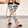 thumbnail image 5 of FORMRS Womens Knee High Socks Casual Long Thick Travel Daily Wear, 1 Pair, Blue Sardines Pattern, 5 of 6