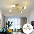 thumbnail image 6 of 6 Lights Chandelier Lighting, Iron Ceiling Light Fixture, Nordic Ceiling Lamps for Kitchen Dining Living Room Bedroom Decorative Lighting - Black Golden 2, 6 of 8