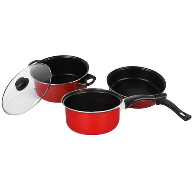 Juego de 3 sartenes antiadherentes para sopa y leche, utensilio de cocina multifuncional para uso diario en el hogar.