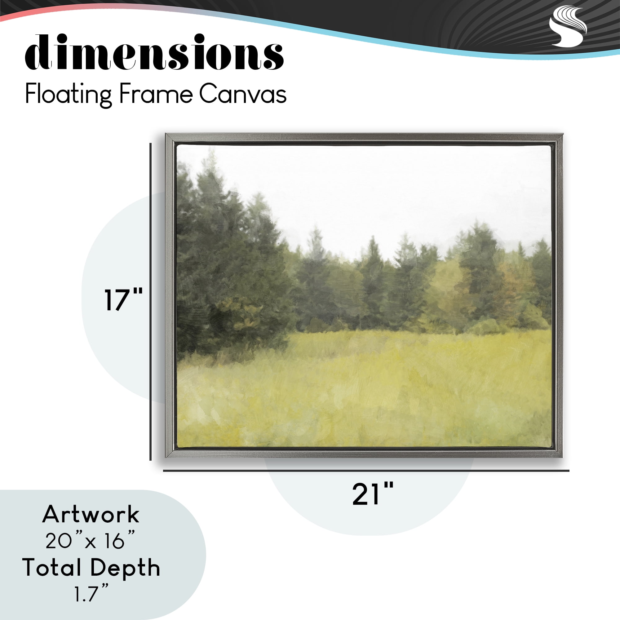 Stupell Industries The Forest's Vast Clearing Gray Framed Floater Canvas Wall Art, design by Kim Curinga