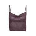 thumbnail image 5 of Baby Sweetie Women Glitter Crop Top, Blackless Shiny Spaghetti Straps Low Cut V-Neck Form-Fitting Tank Top Clubwear, 5 of 7
