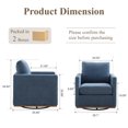 thumbnail image 2 of Tynzuro Set of 2 Mid-Century Swivel Accent Chairs with Pillow for Living Room, Chenille, Blue, 2 of 8