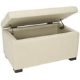 thumbnail image 4 of SAFAVIEH Maiden Small Rustic Flip Top Tufted Storage Bench, Taupe, 4 of 5