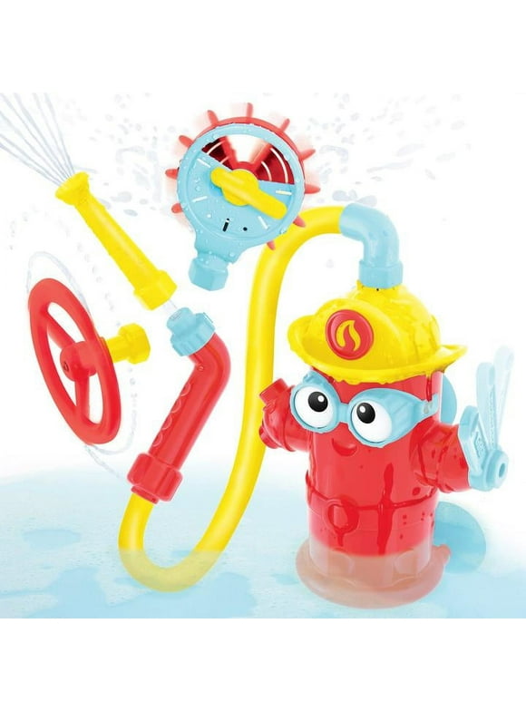 Yookidoo Baby Bath Toy - Ready Freddy Has Many Ways to Play with Three Different Spray Accessories - Action-Oriented Fire Hydrant Bath Toy for Children Ages 3+