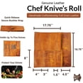 thumbnail image 2 of ELW Chef Knife Roll Case, Full Grain Portable Leather Knife Bag, Knife Holder Roll with 5 Pockets, Cooks, & Kitchen Tools Storage, Lightweight & Travel-friendly Cooking Tools Bag - Tobacco Brown, 2 of 7