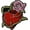 B, variant on Decorative Embroidered Appliqué with Heart, Wing and Thorny Rose Design Iron on Sew on DIY Jacket Backpack Decorated