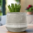 thumbnail image 4 of Talia Cement Tribal Round Pot, 4 of 9