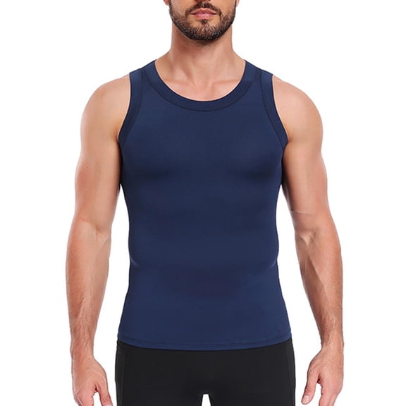 Quick-Drying Tank Tops for Men Sleeveless Crewneck Undershirts Shirts Mens Casual Solid Color Stretchy Slim Pullover Breathable Athletic Running Vests