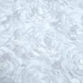 thumbnail image 3 of Balsa Circle 10 White Satin Raised Roses Spandex Stretchable Banquet Solid Chair Covers Slipcovers, 3 of 8