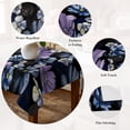 thumbnail image 5 of Blue Flower Table Cloth Waterproof Tablecloths, Purple Floral Vintage Country Watercolor Tablecloth Dining Table Cover for Kitchen Party Tabletop Outdoor, Rectangle Tablecloth 60x84 Inch, 5 of 9