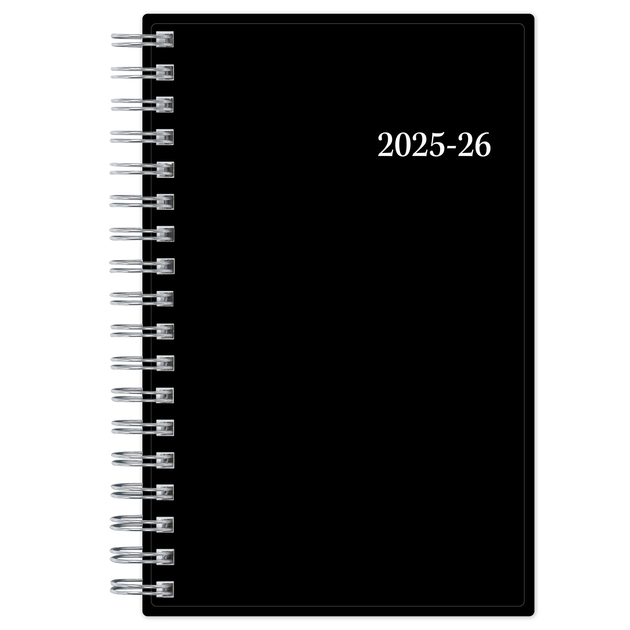 Blue Sky Monthly Weekly Small Planner, 3.625" x 6.125", Black 15-Month (April 2025 - June 2026)