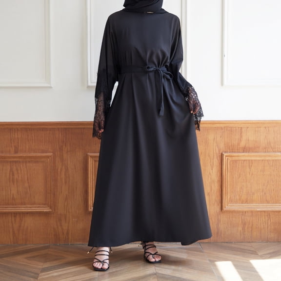 WJHWSX Womens Fall Dresses,Casual Dresses for Women,Fall Dresses for Women 2025,Long Sleeve,Crew Neck,Easy Care,Solid,S(US:4)