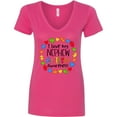 thumbnail image 3 of Inktastic I Love My Nephew Autism Awareness Women's V-Neck T-Shirt, 3 of 5