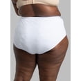 thumbnail image 5 of Fruit of the Loom Women's Eversoft Cotton Brief Underwear, Tag Free & Breathable, Available in Plus Size, Brief-Cotton-10 Pack-White, 14, 5 of 6
