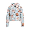 thumbnail image 4 of Uourmeti Cherry Blossom Axolotl Capybara Girls Half Zipper Sweatshirt kids Half Zipper Sweatshirts with Pocket kids Half Zipper Sweatshirt kid Half Zipper Sweatshirt Size 11-12, 4 of 7