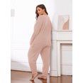 thumbnail image 4 of MINTREUS Women's Plus Pajama Set Warm Fleece Lounge Set Long Sleeve Sleepwear Ladies Ultrasoft Pjs, 4 of 7