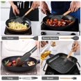 thumbnail image 2 of 12-Piece Silicone Kitchen Cooking Utensils Set with Holder, Wooden Handle Utensils for Cooking, Kitchen Tools Include Spatula Turner Spoons Soup Ladle Tong Whisk, Gray, 2 of 7