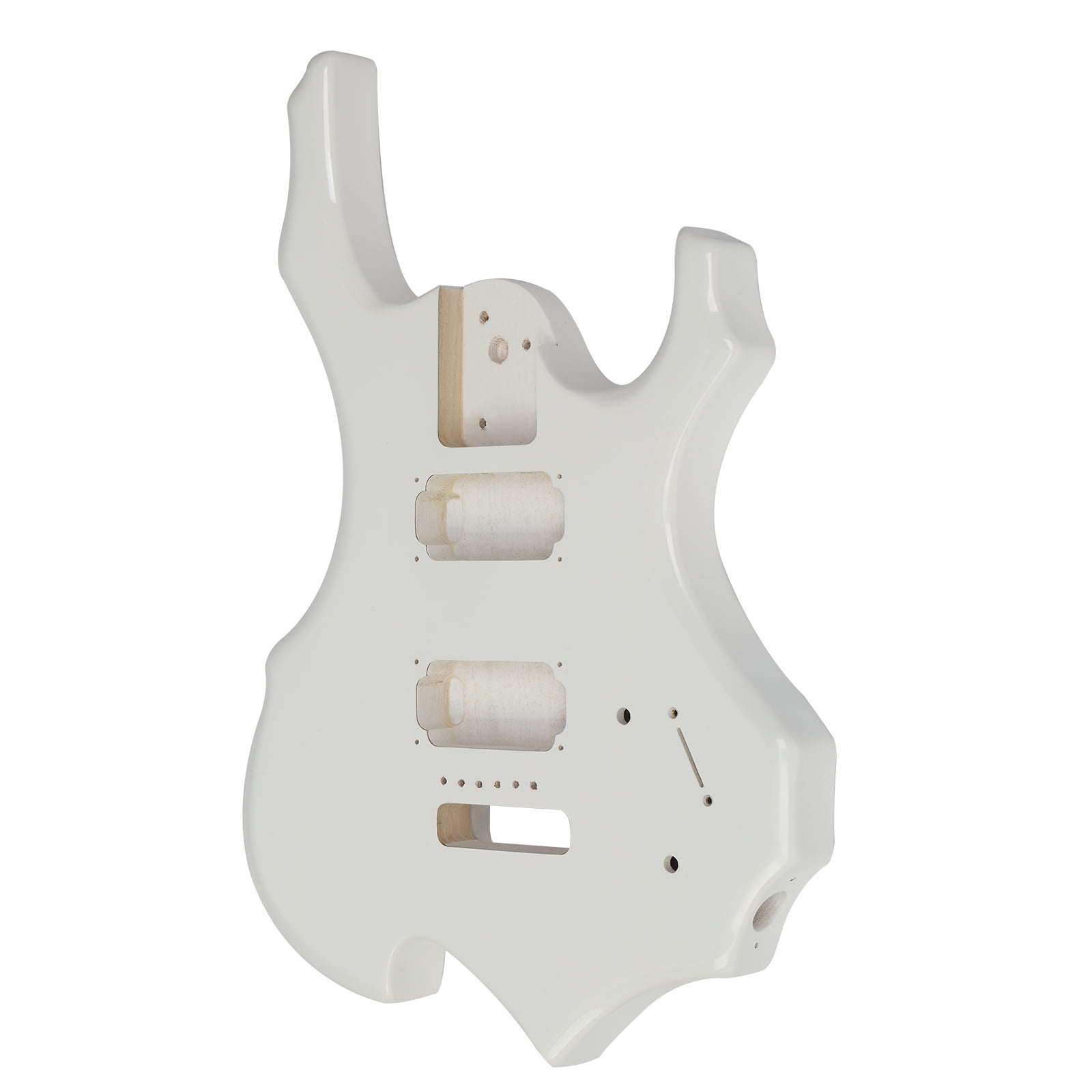 Ktaxon DIY Flame Shaped Electric Guitar Kits 6 String HSH  with Mahogany Body, Maple Neck and Accessories White