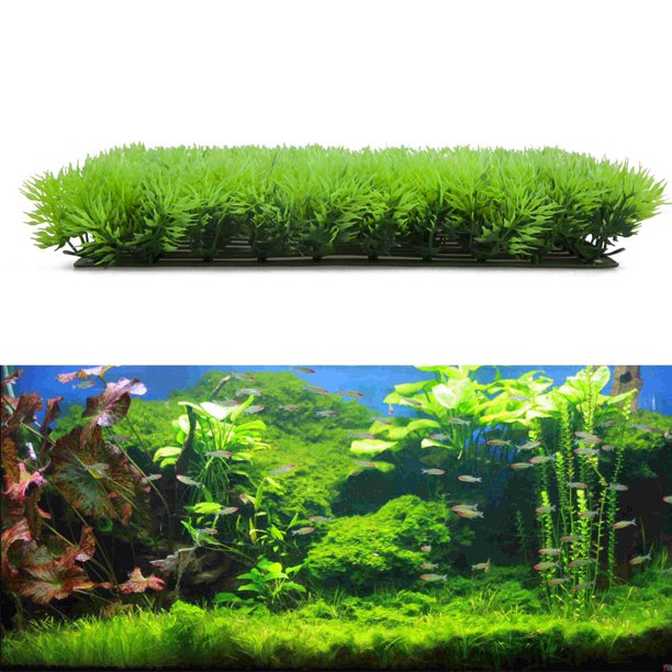 Paisaje de acuario de césped de planta de césped verde acuático de agua falsa artificial Likrtyny Mascotas