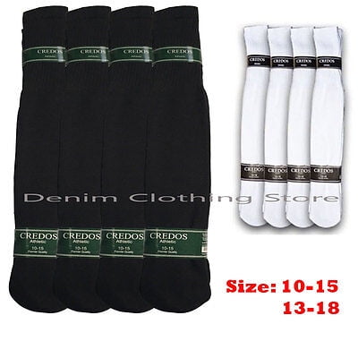 

4 8 12 Pairs Athletic Thick socks Calf / Knee High Men‘s Tube Socks White Black